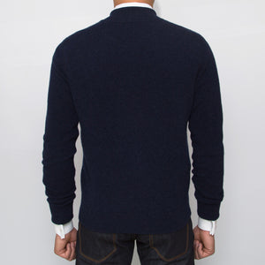 DARIO’S Couture V-Neck Sweater Buxtehude 100% Sea Island Cotton in Darkblue