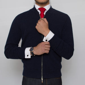 DARIO'S Couture Seven-Fold Krawatte Frankfurt in 100% Twillseide in Rot