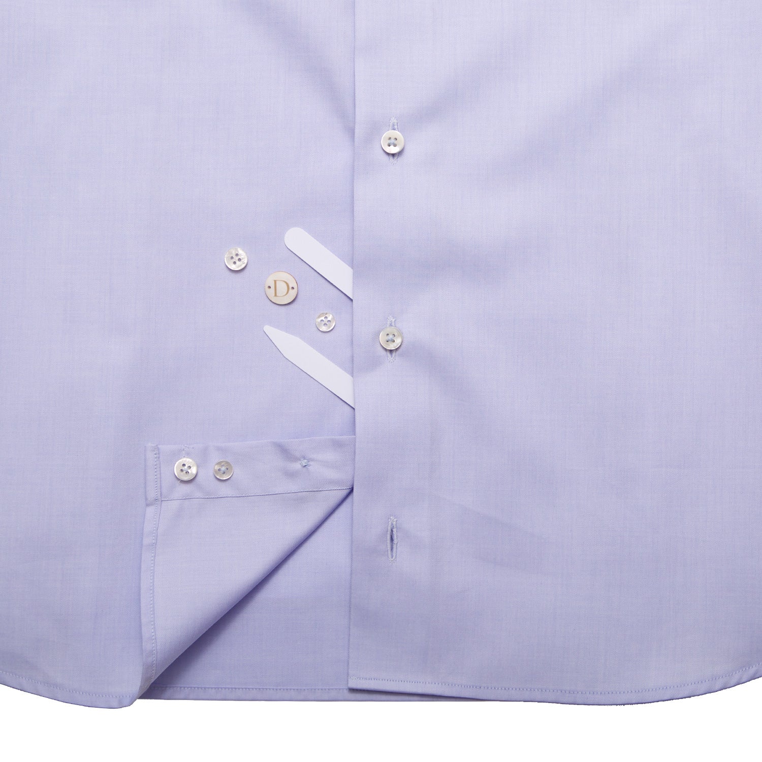 DARIO’S Couture Men’s Shirt Lübeck Mixed Cuff 140/2 in White/Lightblue