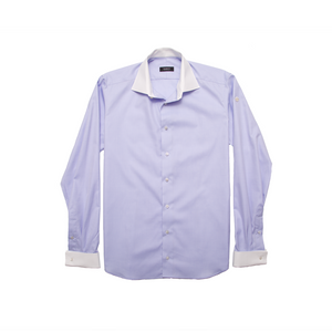 DARIO’S Couture Men’s Shirt Lübeck Mixed Cuff 140/2 in White/Lightblue