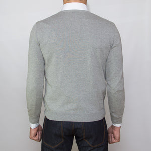 DARIO’S Couture V-Neck Sweater Köln 100% African Cotton in Lightgrey