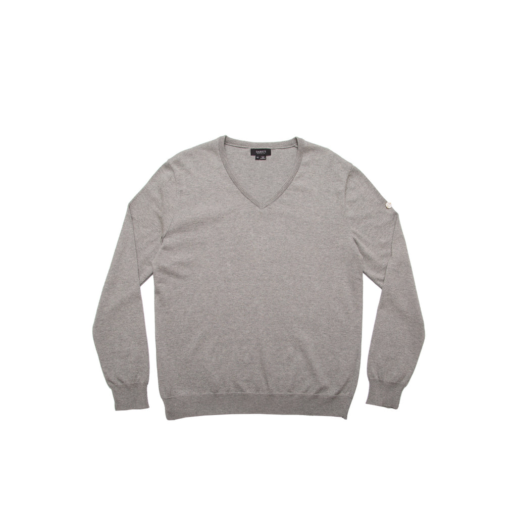 DARIO’S Couture V-Neck Sweater Köln 100% African Cotton in Lightgrey