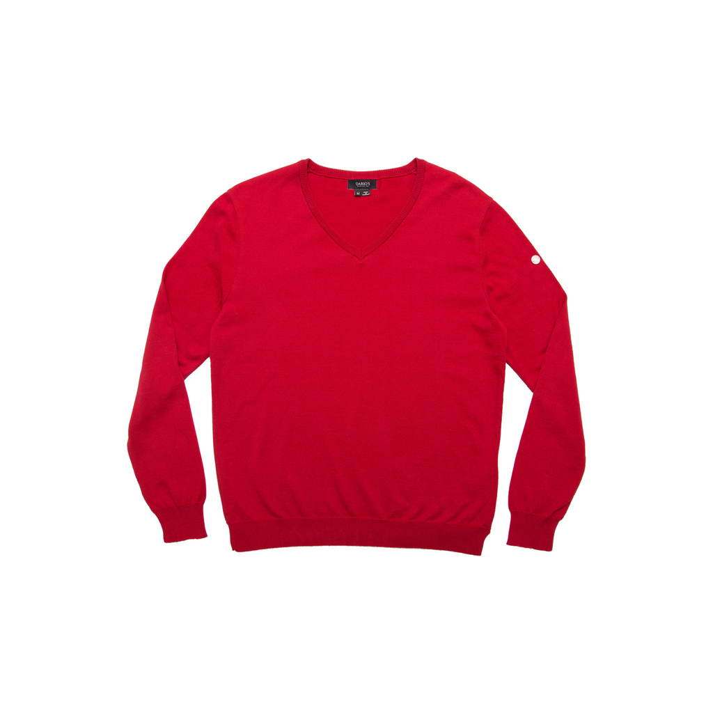 DARIO'S Couture V-Neck Pullover Köln 100% African Cotton in Rot
