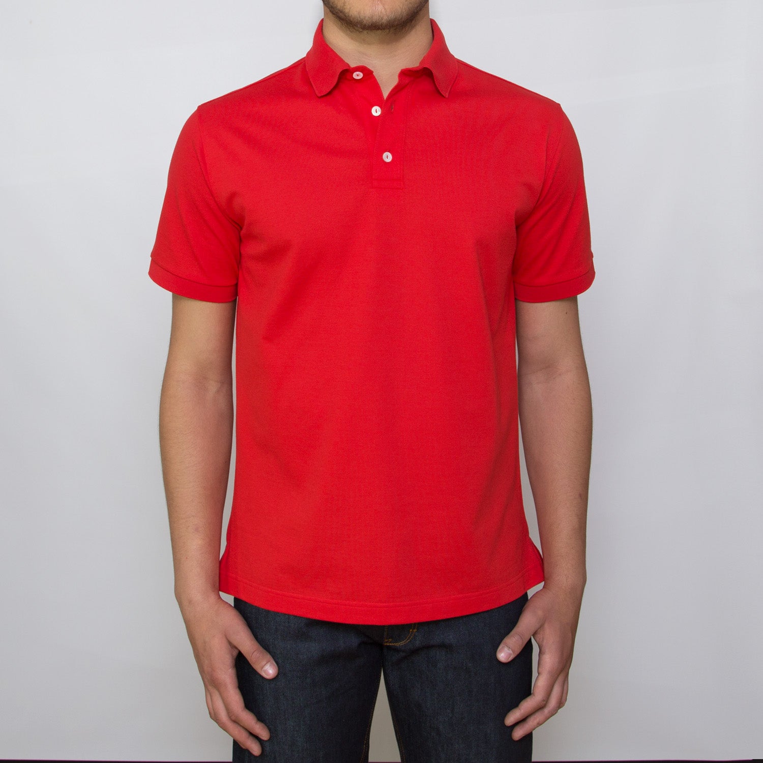 DARIO'S Couture Poloshirt Stuttgart aus 100% Baumwollpiqué in Rot
