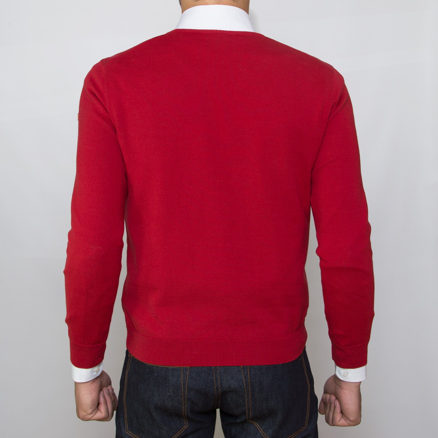 DARIO’S Couture V-Neck Sweater Köln 100% African Cotton in Red