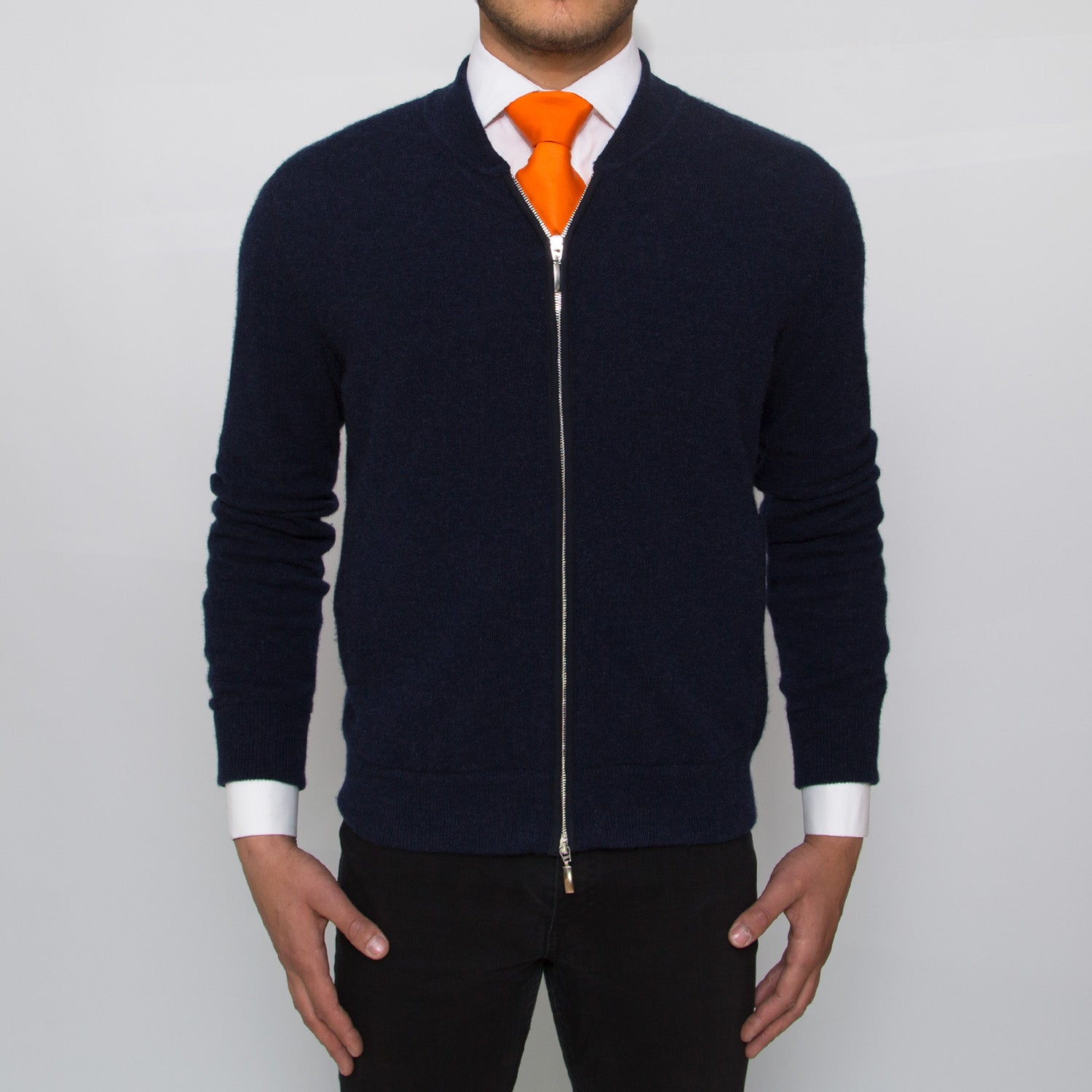 DARIO’S Couture Seven-Fold Tie Frankfurt in 100% Twillsilk in Orange