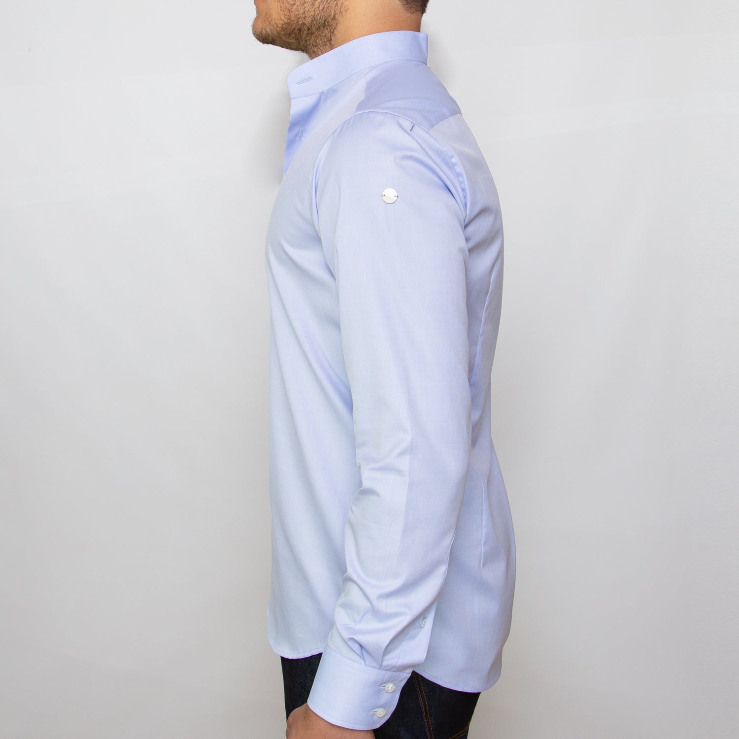 DARIO’S Couture Stand-up collar Men’s Shirt Hamburg in 140/2, Lightblue