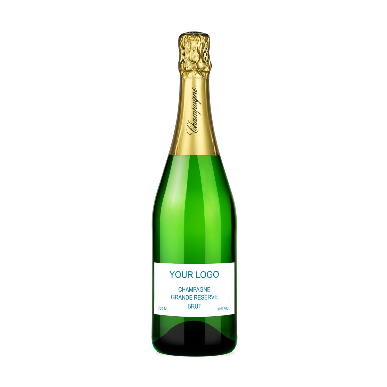 DARIO'S Grande Réserve Brut Champagner 0,75l mit Ihrem Logo (18 Flaschen)